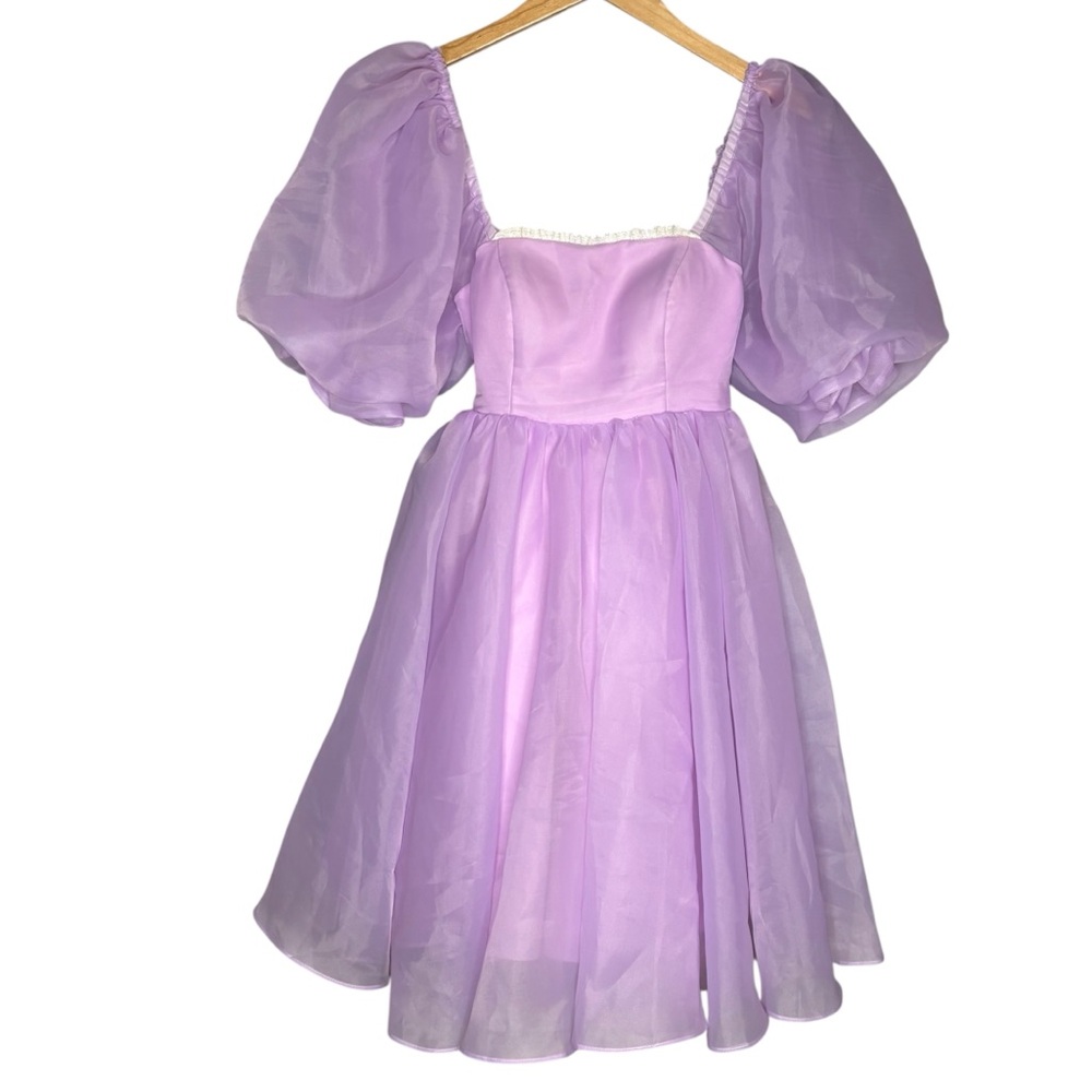 Ava Gown dress puff sleeve lavender purple women’s size 6 romantic princess - Picture 3 of 6
